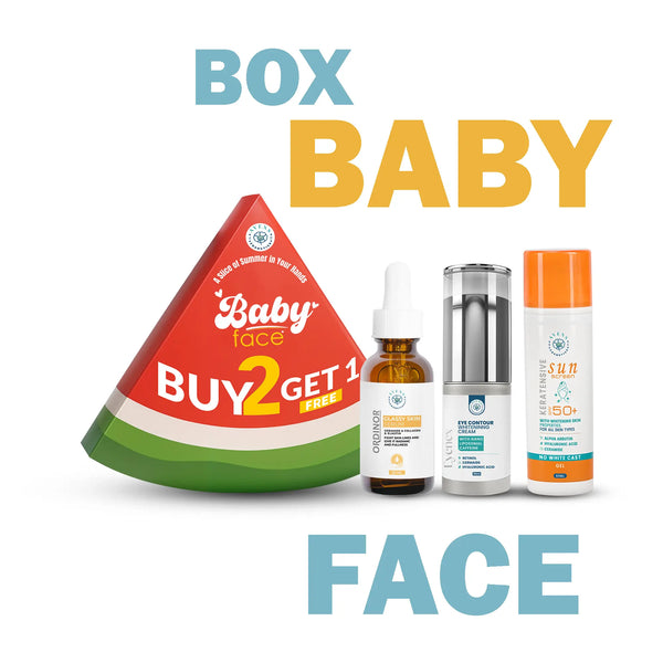 BABY FACE  Box (eyenex cream + glassy skin serum  + keratensive sun screen  (as gift))