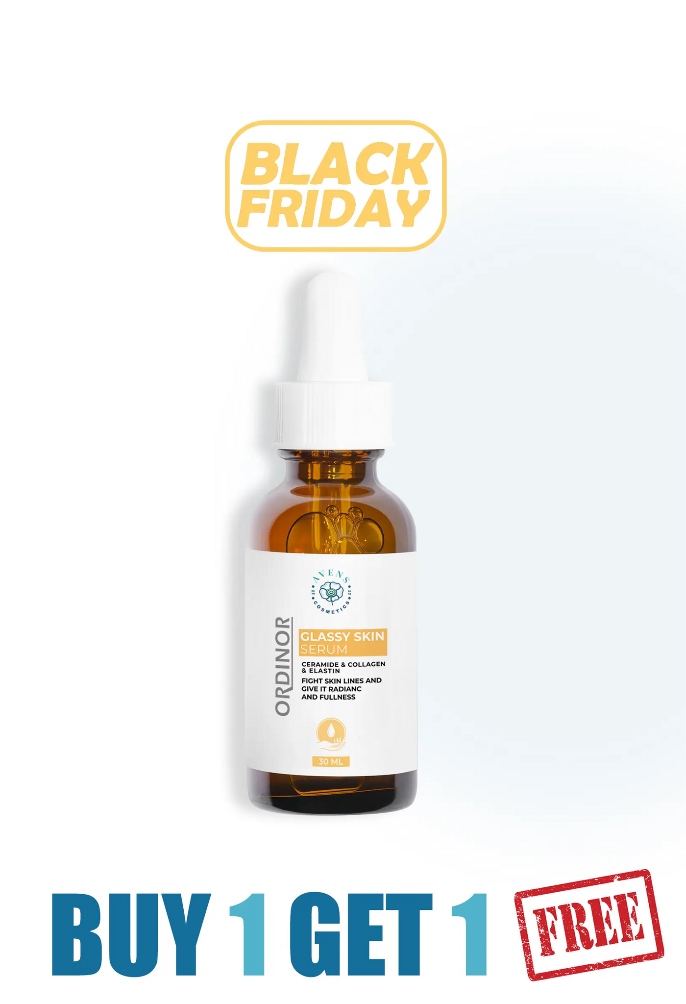 ORDINOR GLASSY SKIN SERUM (ONE + ONE FREE  )