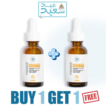 ORDINOR GLASSY SKIN SERUM_ best serum for face wrinkles (ONE + ONE FREE  )