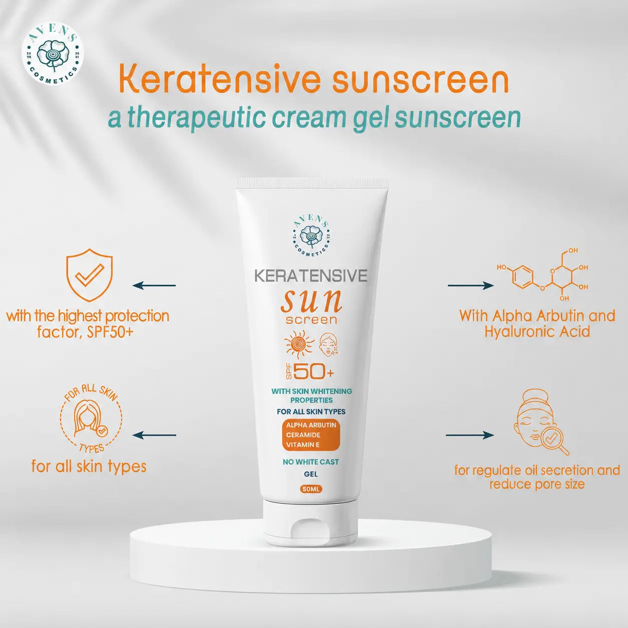 Keratensive SUN SCREEN GEL SPF50+ (BUY1GET1 OFFER )