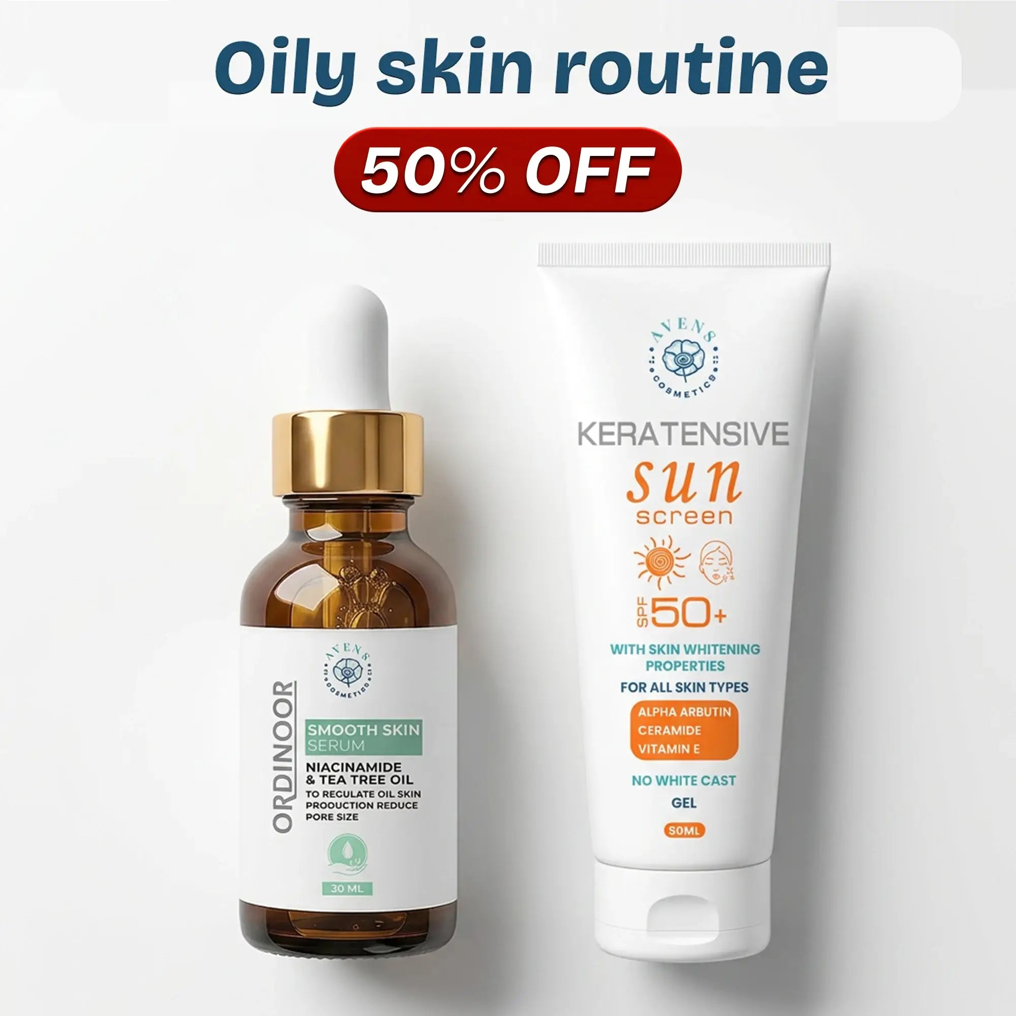 Oily skin routine (Smooth skin serum+ Keratensive sunscreen )