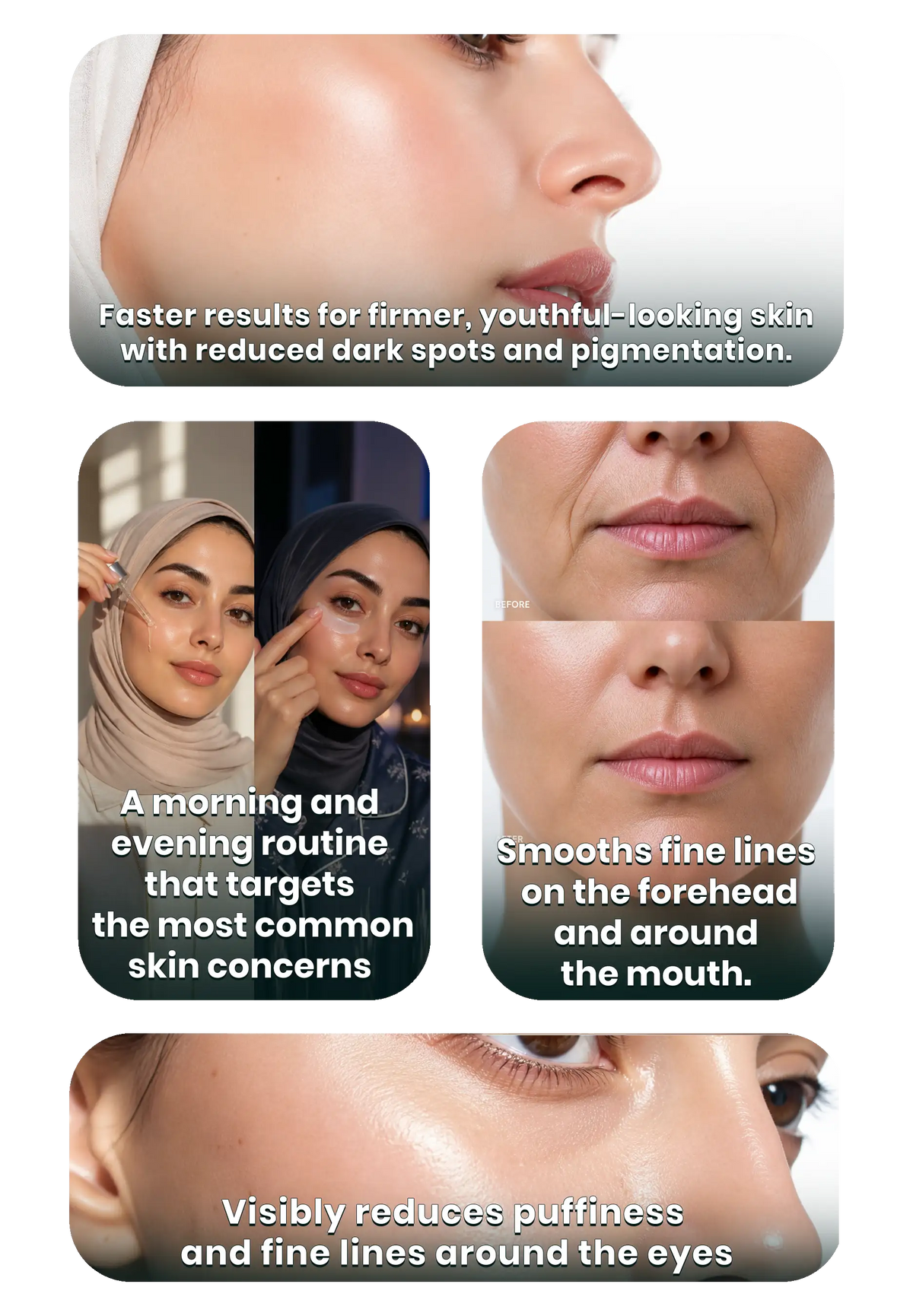 Daily glow routine (Glassy skin serum  for AM +Even tone serum for  PM + Eyenex cream)