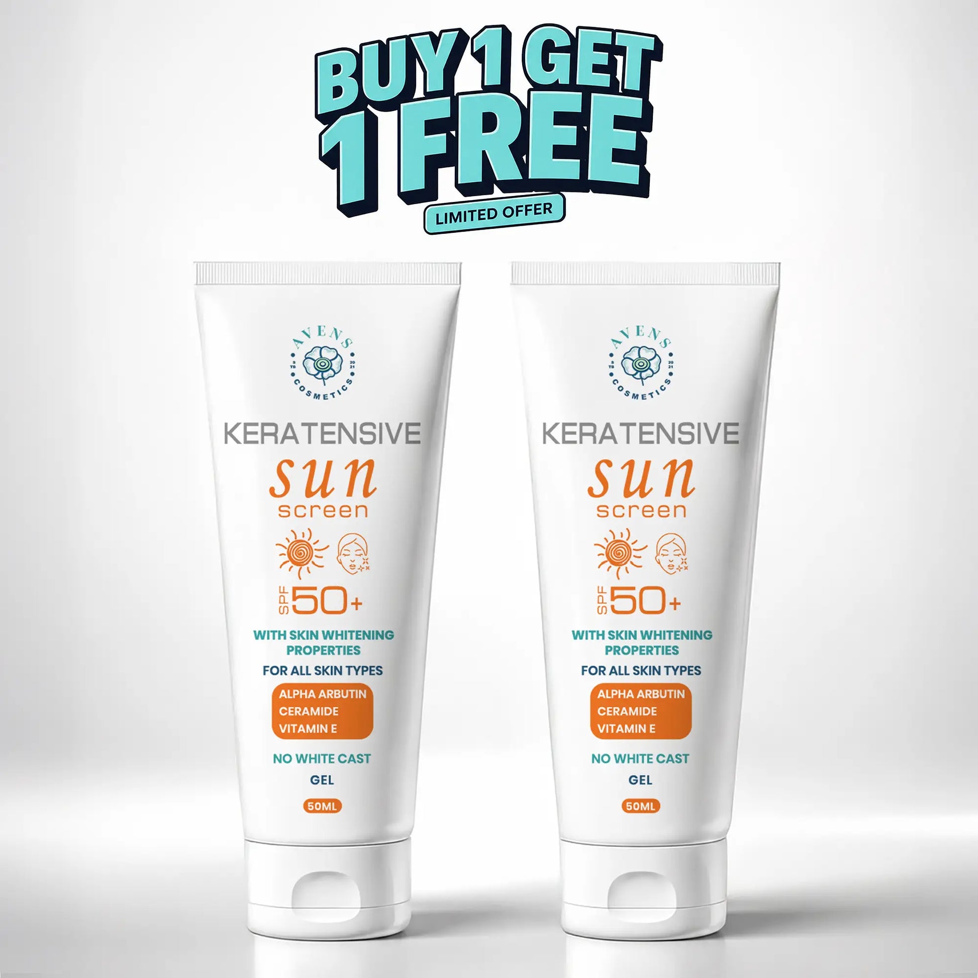 Keratensive SUN SCREEN GEL SPF50+ (BUY1GET1 OFFER )