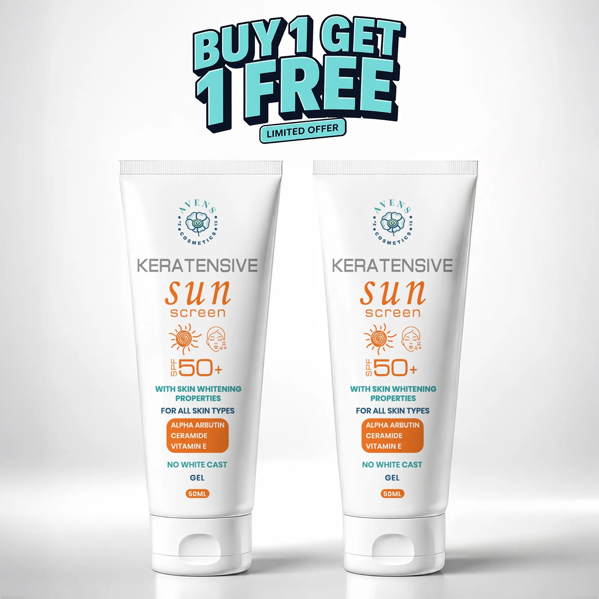 Keratensive SUN SCREEN GEL SPF50+ (BUY1GET1 OFFER )