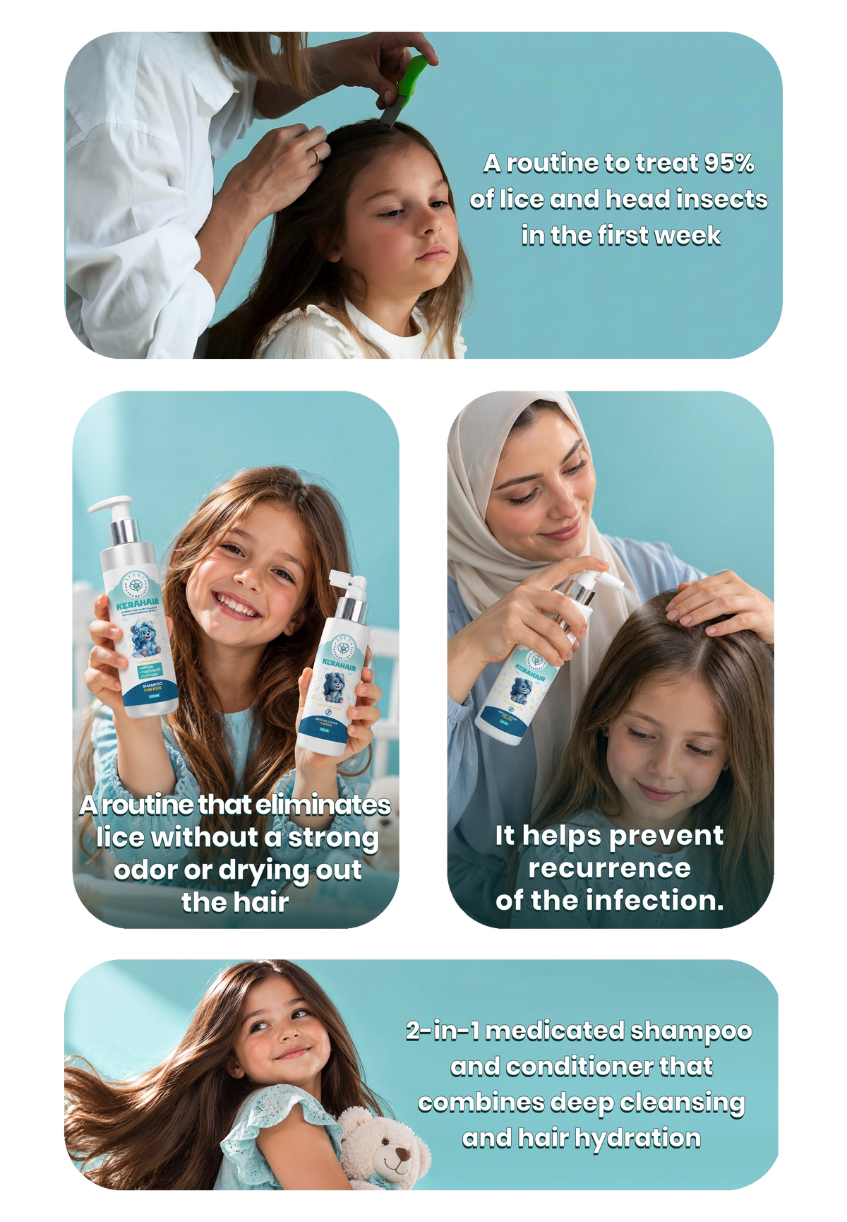 Lice Free bundle (KERAHAIR Anti Lice Lotion + KERAHAIR Shampoo)
