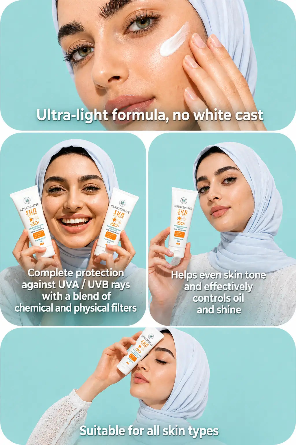 Keratensive SUN SCREEN GEL SPF50+ ( BUY1 GET1  OFFER  )